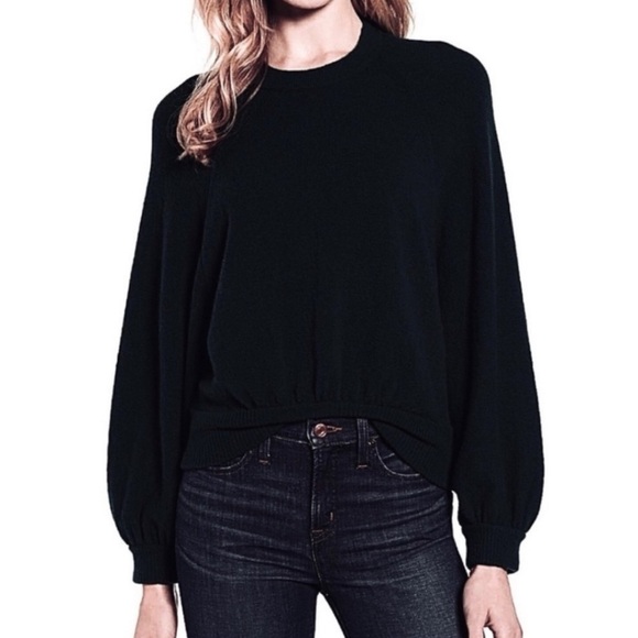 J. Crew Black Gathered Sweater Supersoft Alpaca Wool - Picture 1 of 4